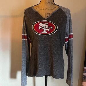 Majestic Gray and Red Logo Shirt